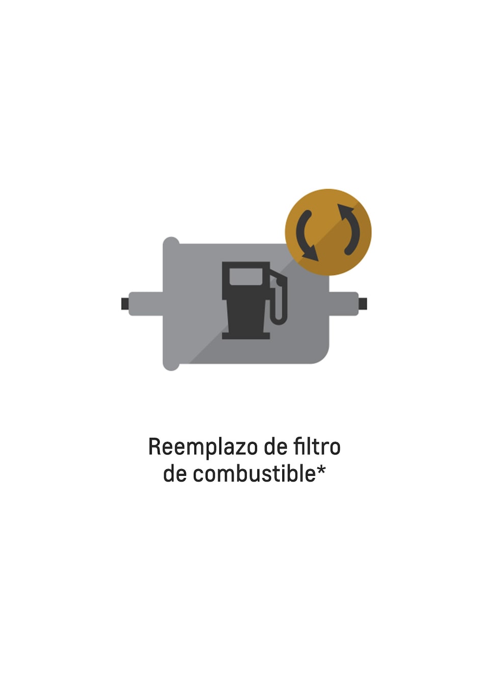 Ícono de reemplazo de filtro de combustible